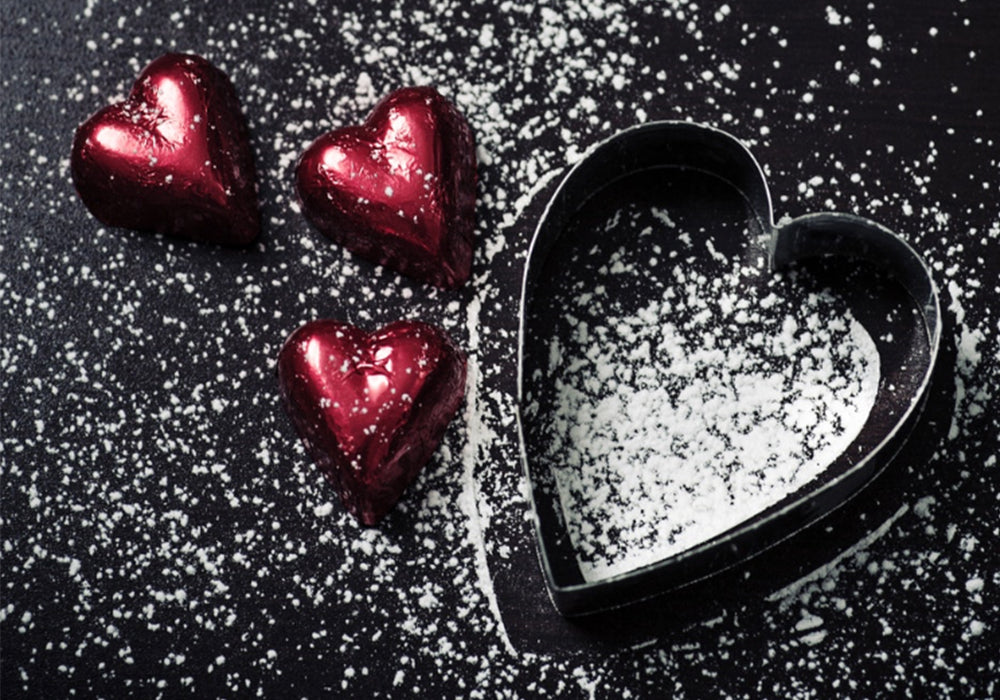 Valentines Caramel & Almond Fudge Hearts