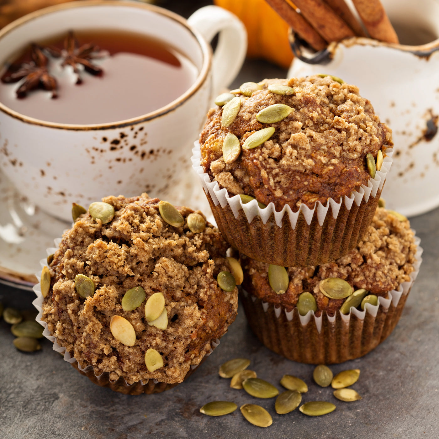 Sugar-free Pumpkin Seed Muffins