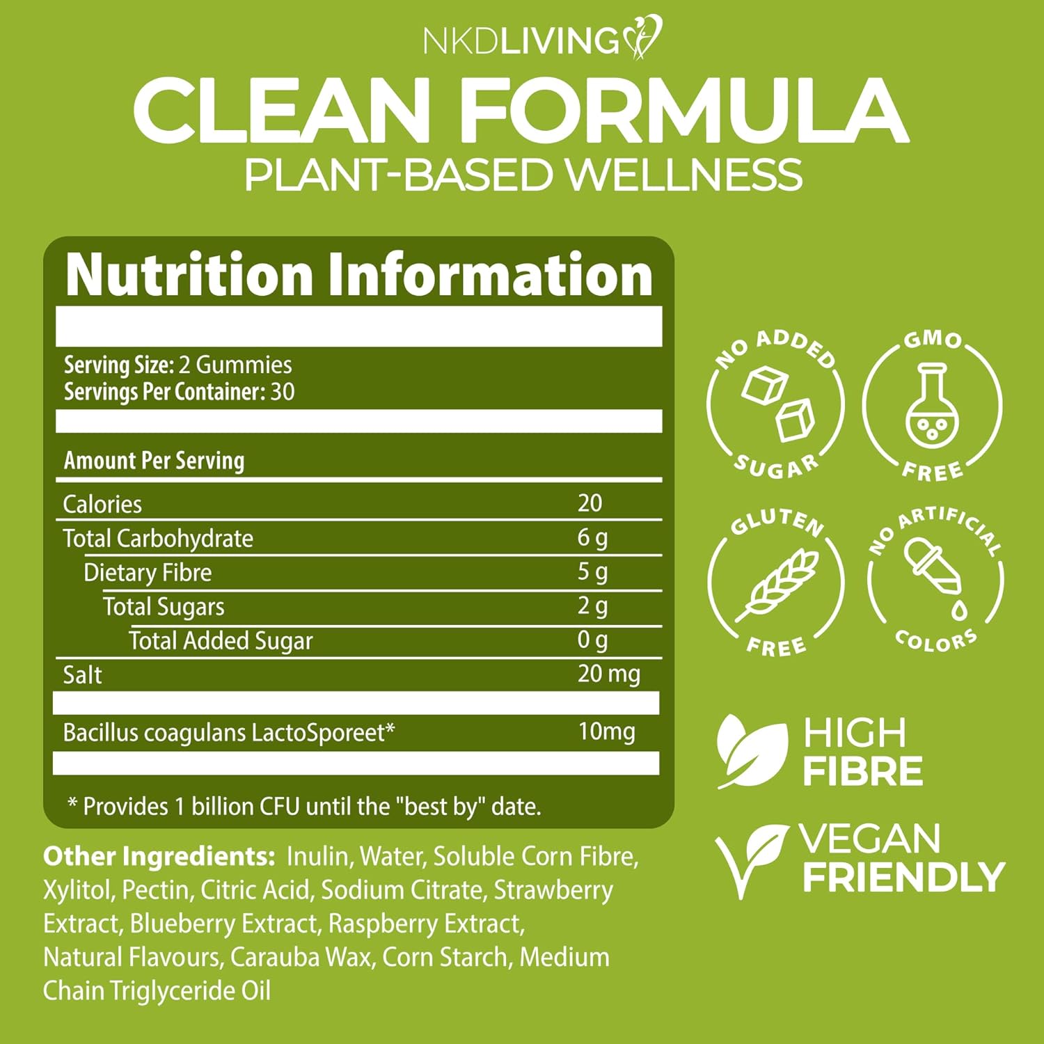 High Fibre Inulin Gummies (60 Gummies)