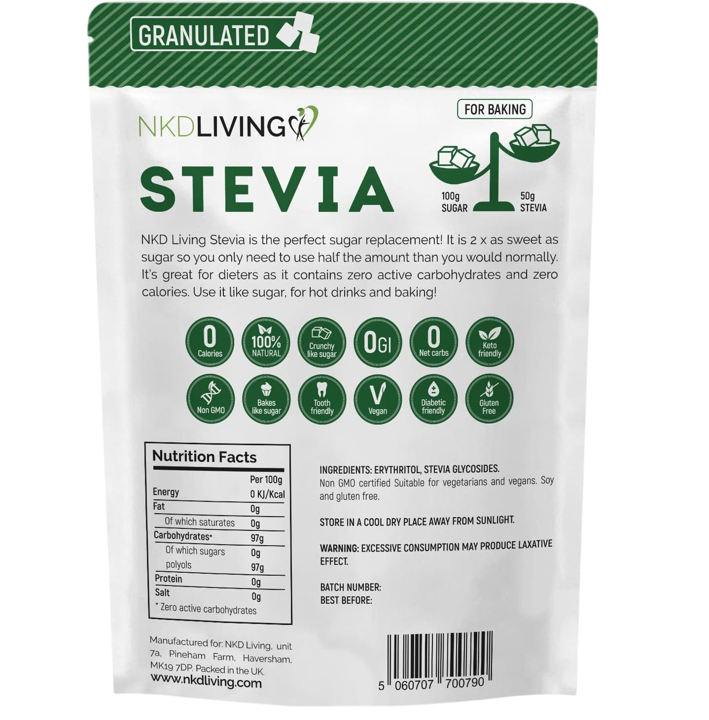 Stevia Sweetener granules - 1kg
