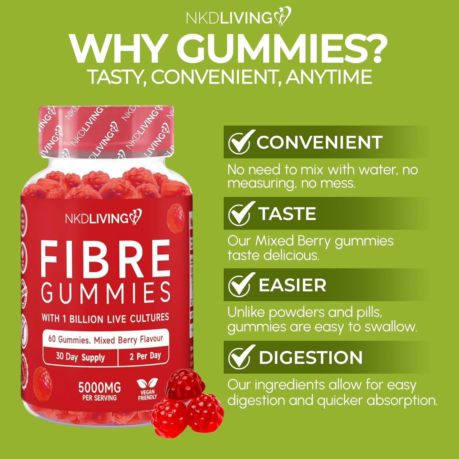 High Fibre Inulin Gummies (60 Gummies)