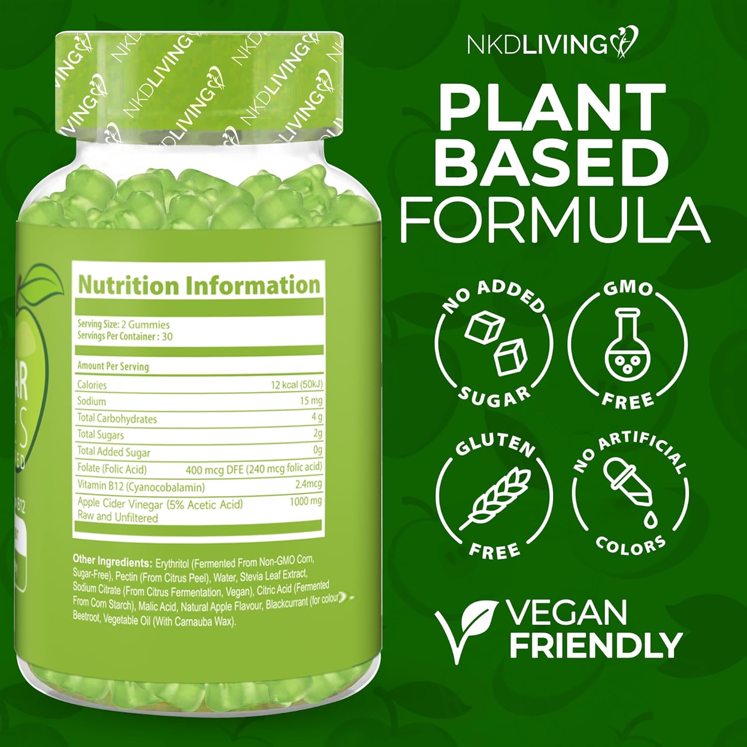 Apple Cider Vinegar Gummies - No Added Sugar