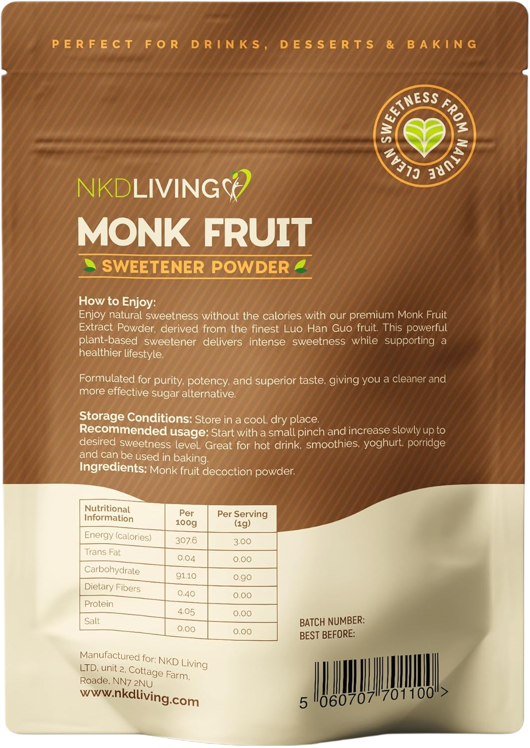 Monk Fruit Decoction Sweetener Powder 100g