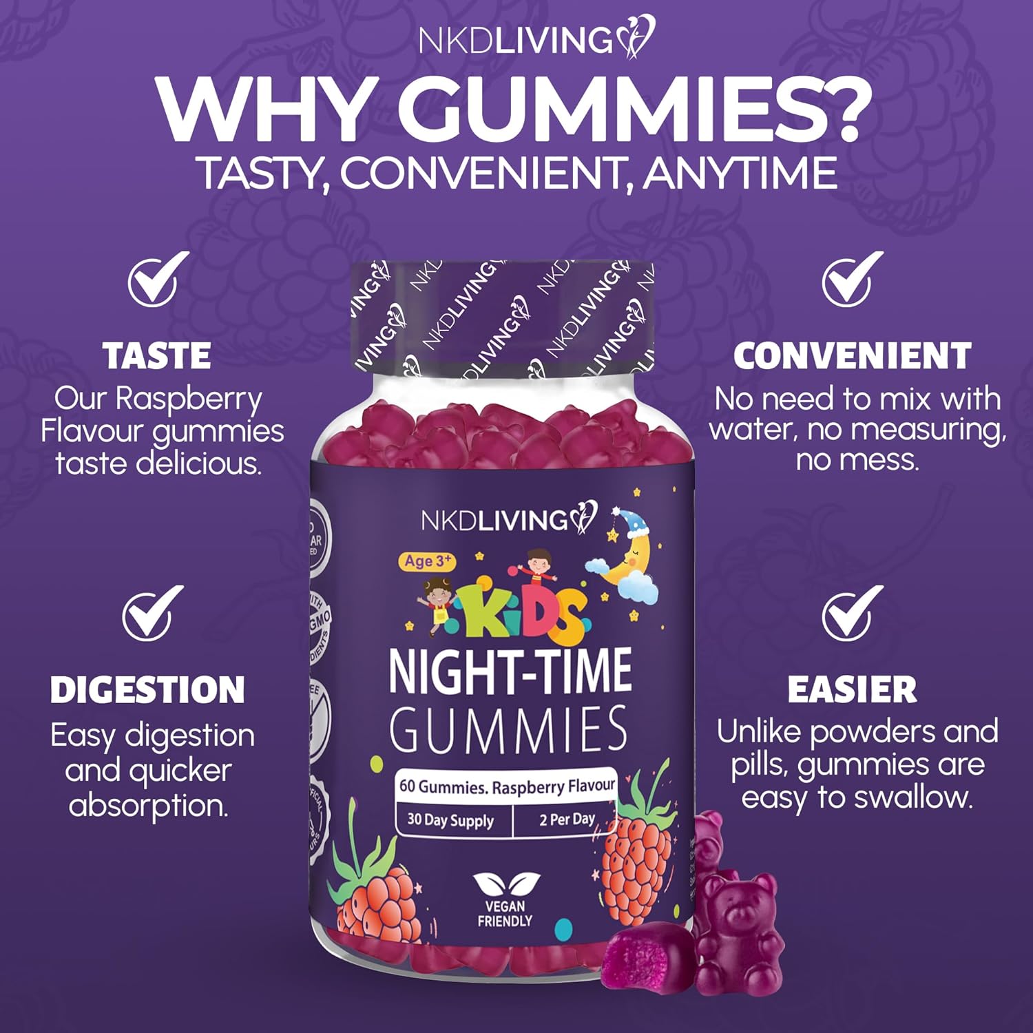 Kids Night-Time Gummies – No Added Sugar