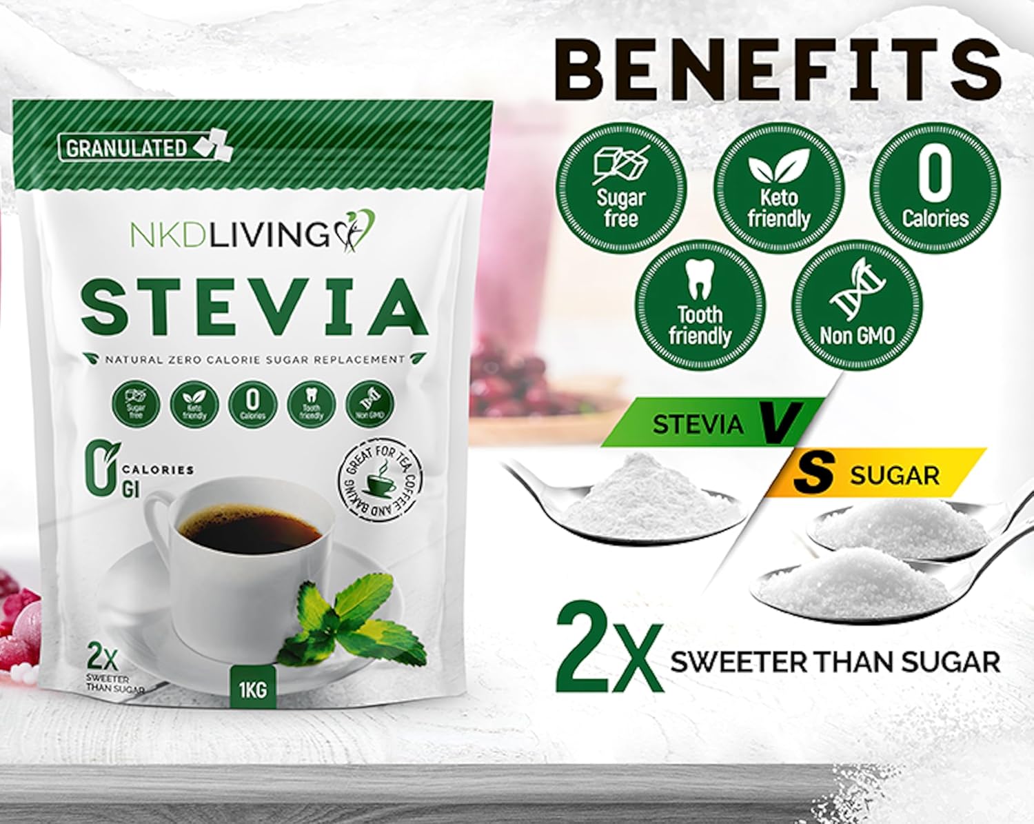 Stevia Sweetener granules - 1kg