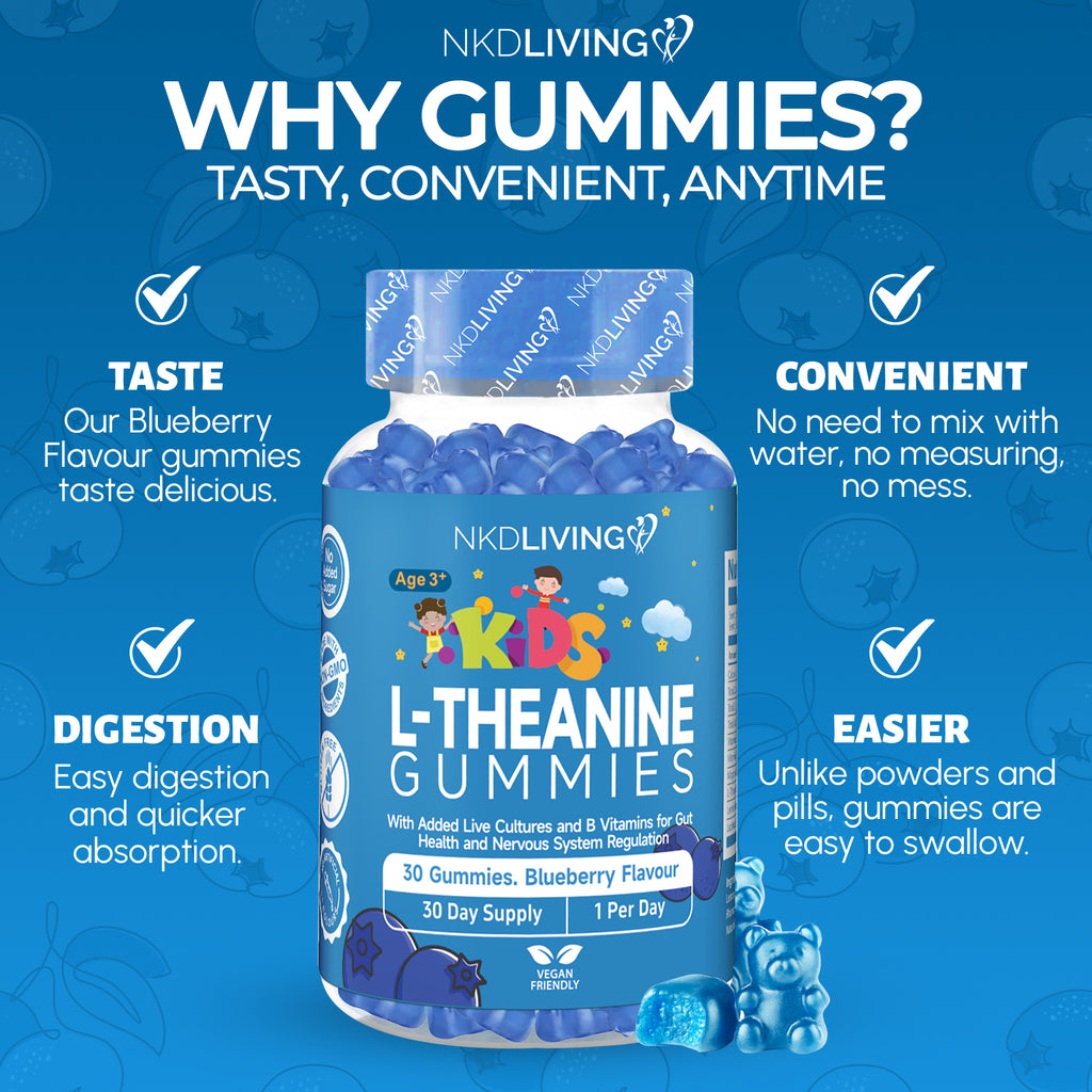 NKD Living Kids L-Theanine Gummies – 30 Count