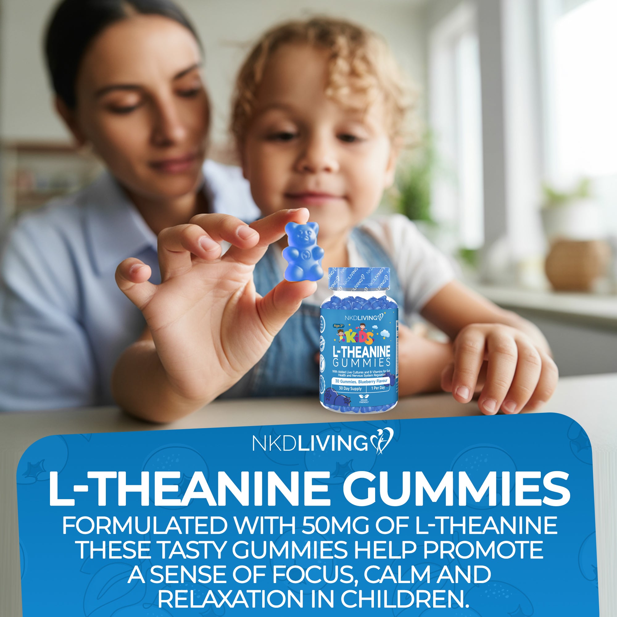 NKD Living Kids L-Theanine Gummies – 30 Count