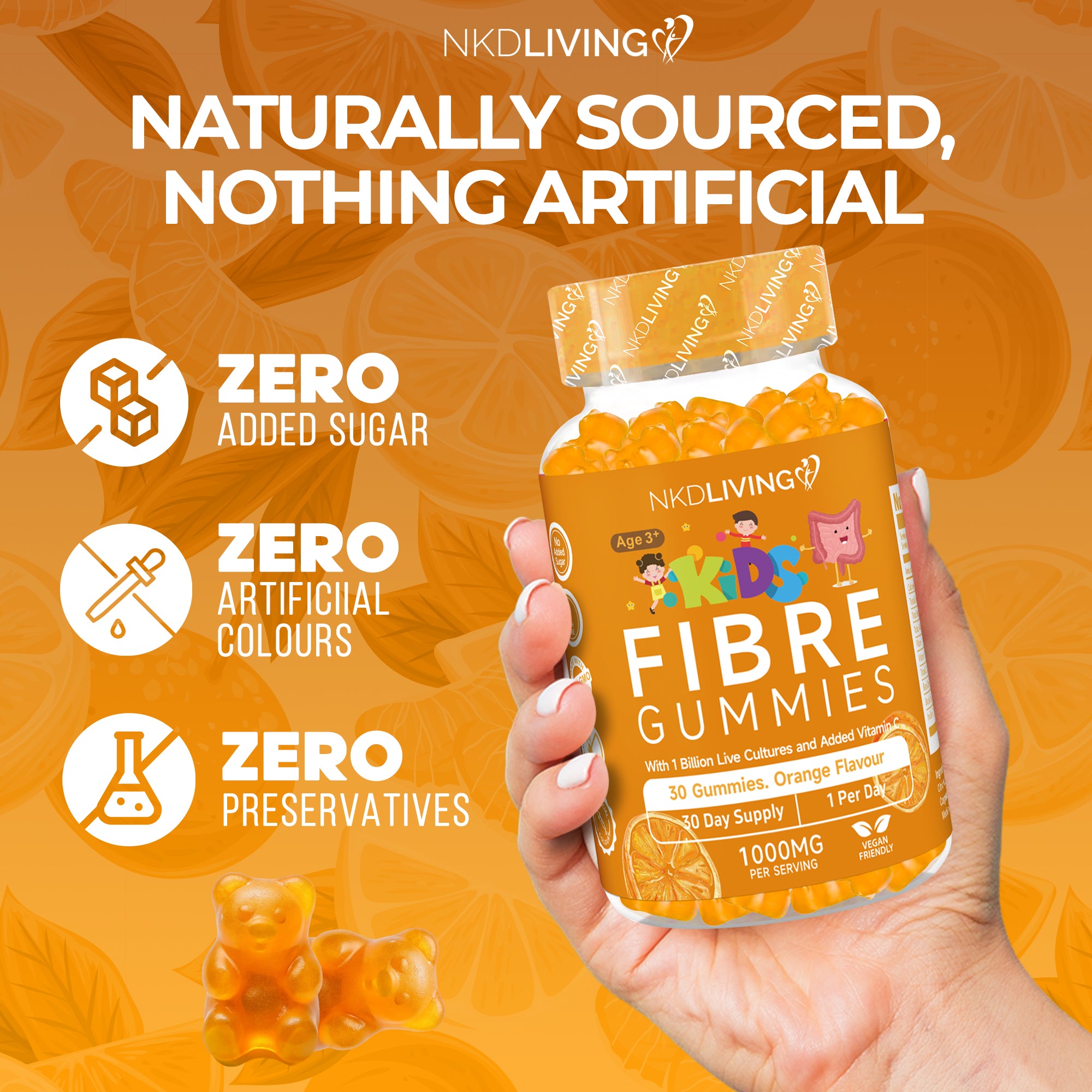 NKD Living Kids High Fibre Inulin Gummies