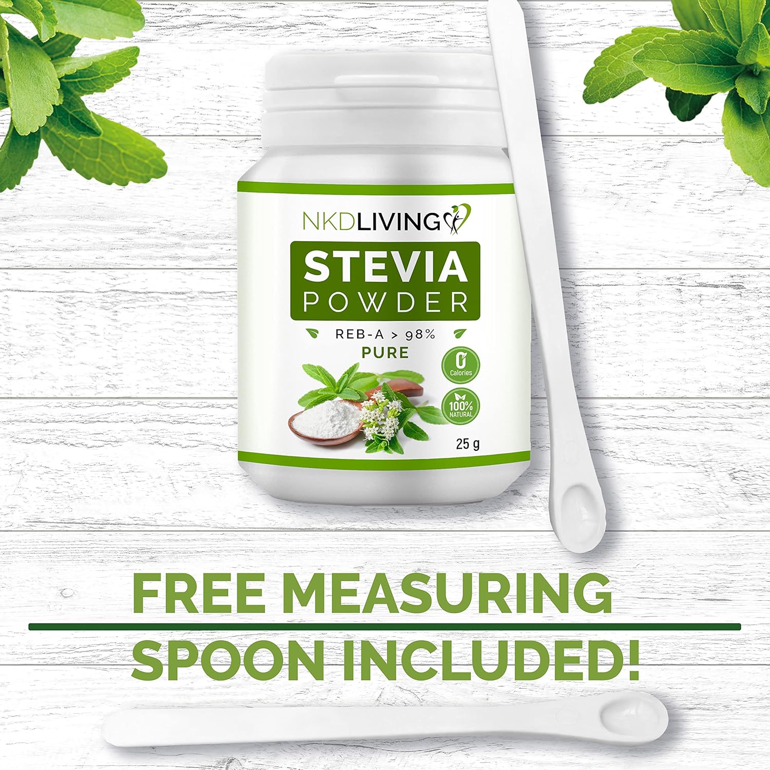 100% Pure Stevia Powder, Reb-A 98%