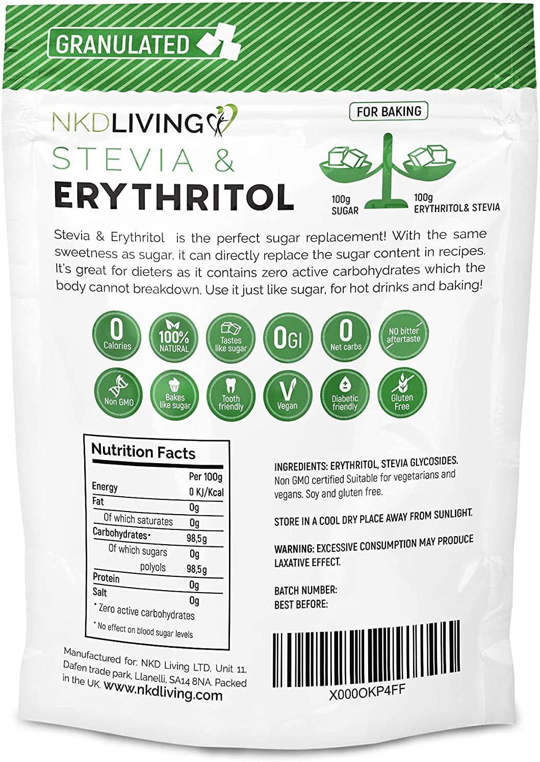 Erythritol and Stevia - 1:1 (750g)