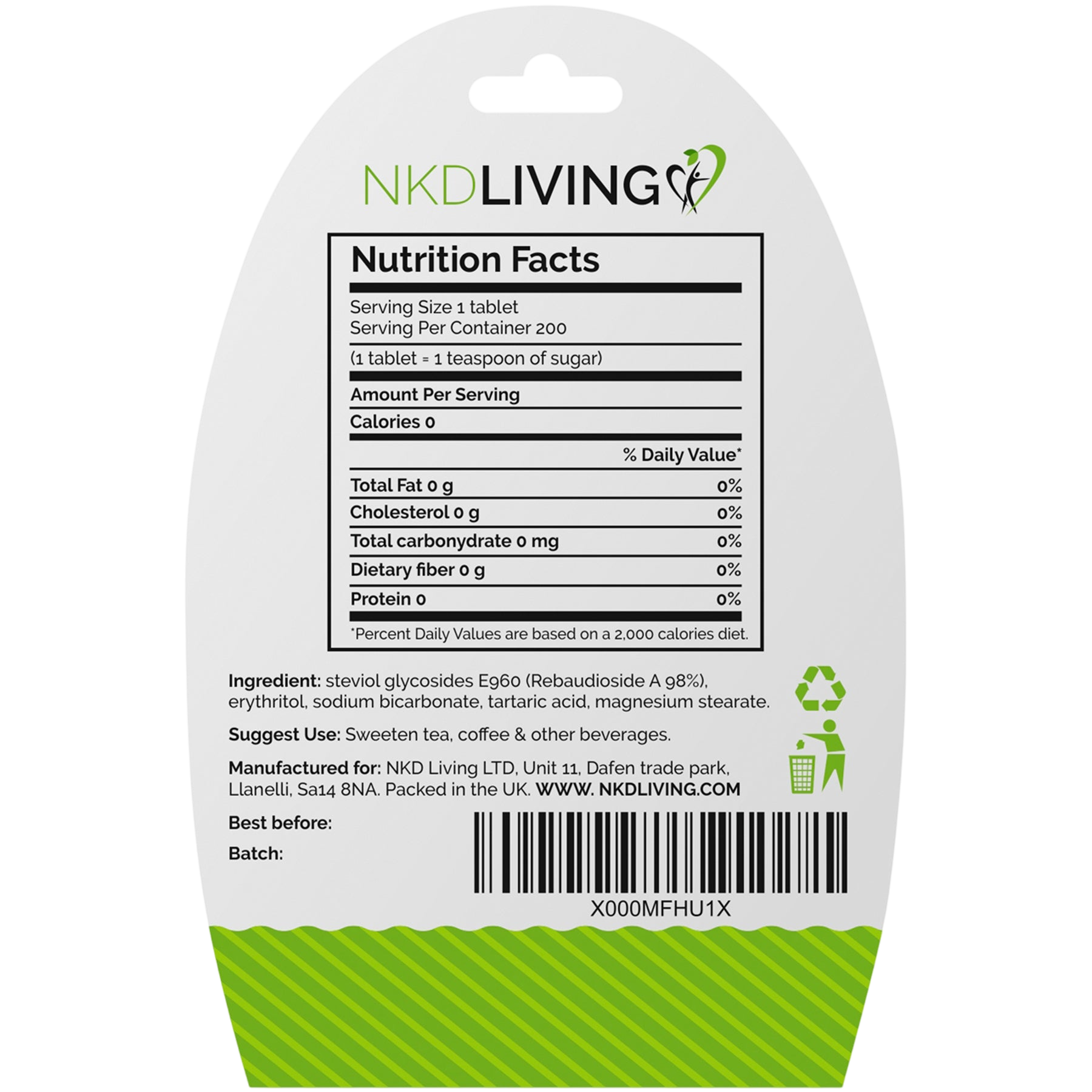 Stevia Sweetener Tablets (200 tablets)